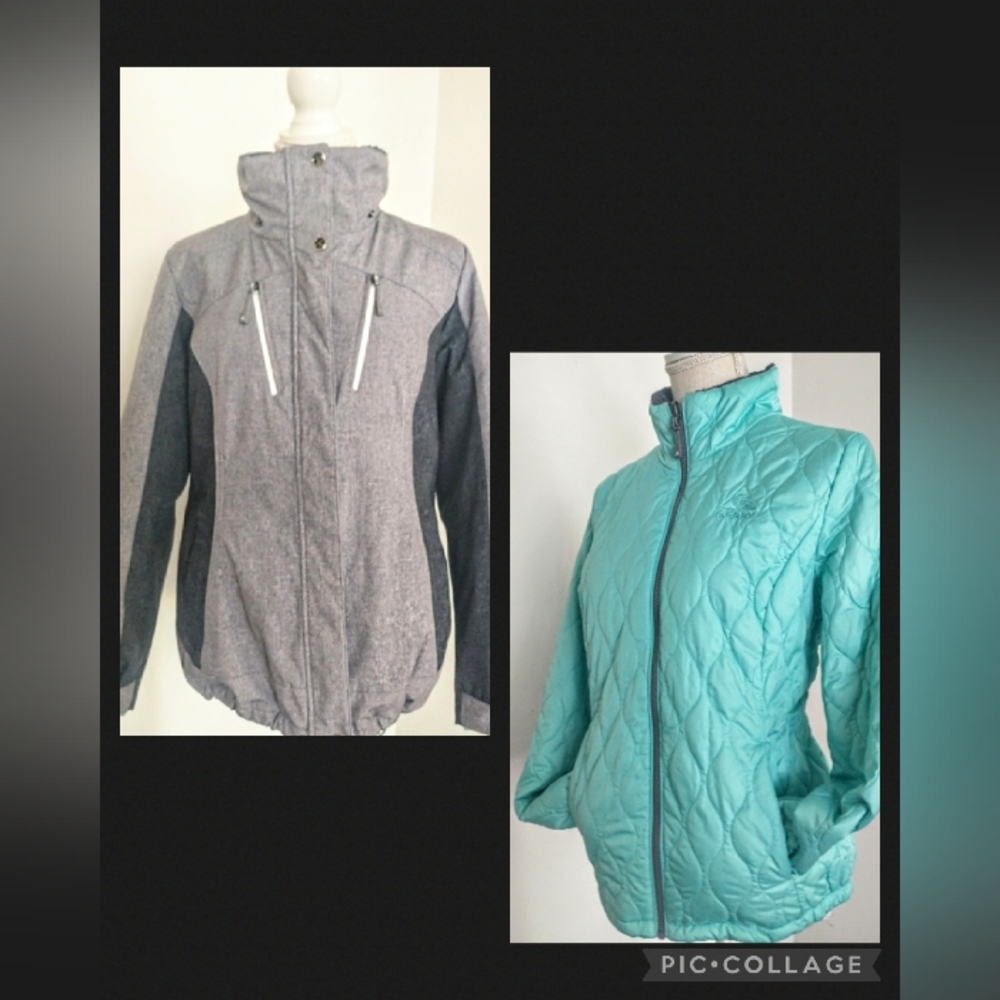 Gerry Women's 3 in 1 System Coat/Jackets - Grey, Charcoal & Green Mint - Lg
